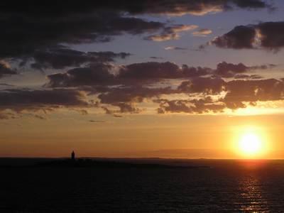 lighthouse in the sunrise