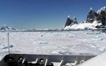 WORLD DISCOVERER in the Lemaire Channel, Antarctic, 2003